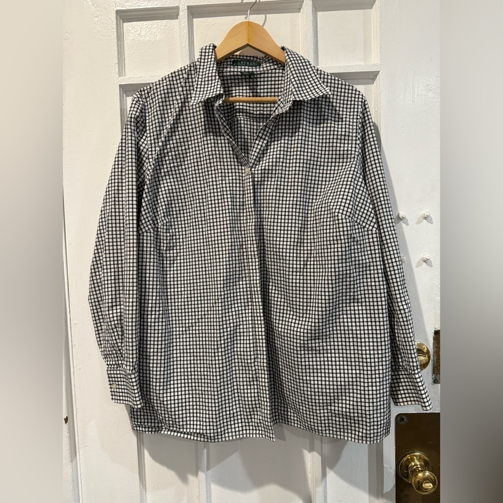 Ralph Lauren Black and White Plaid Shirt